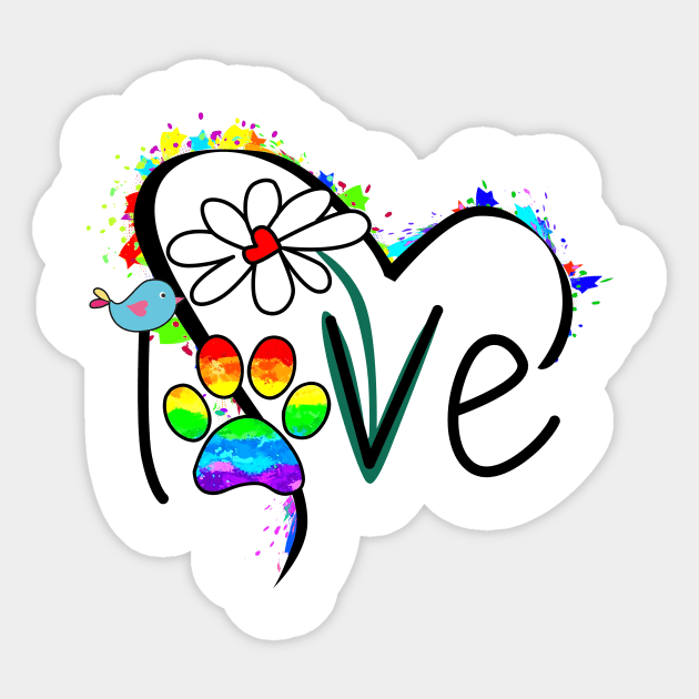 Love Flower Dog Mom Life Sticker by heryes store